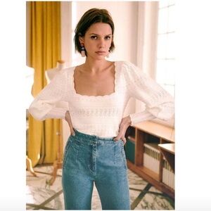 Sezane Ronnie Jumper Écru. - Size M Sweater White